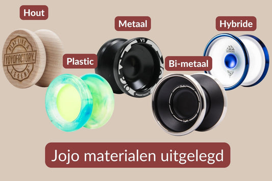 alle soorten materialen waar een jojo van gemaakt wordt